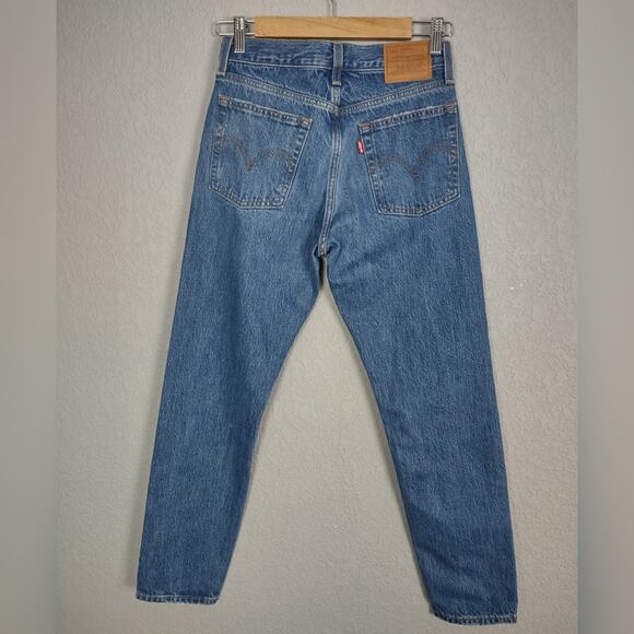 Levi's Premium Wedgie Icon Fit High Waist Jeans In Athens Shut It Size 25 - Picture 3 of 16
